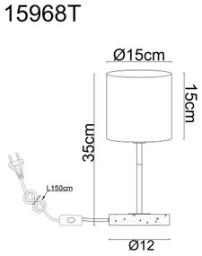 Globo 15968T - Lampă de masă DELEON 1xE14/40W/230V