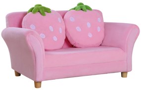 Fotoliu pentru copii HOMCOM cu design căpșuni | Aosom Romania