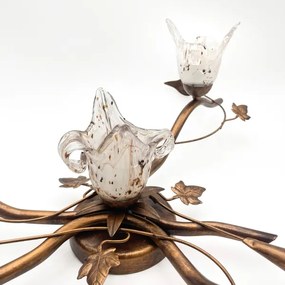 Lustră aplicată ROZETA 4xE14/40W/230V bronz