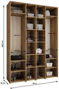 Dulap de haine 180 cm Carmela 40-4 (alb + Auriu). 1126666