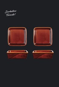 Set 4 Boluri Cuptor premium Heritage (13 cm cu 13 cm patrat) 450ml