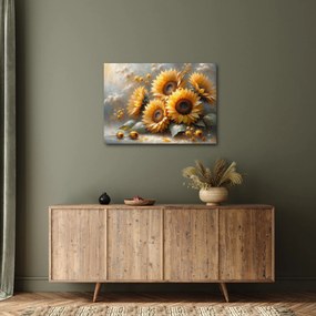 Tablou - Pictură cu floarea-soarelui (70x50 cm)