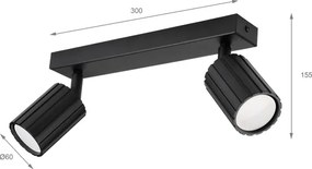 Brilagi - Corp de iluminat tip spot CRISPINA, 2x GU10, 10W, 230V, negru