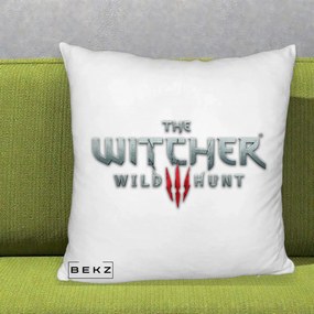 Perna Personalizata The Witcher 3 Wild Hunt, 40x40 cm, Alb Pufos, Husa Detasabila, Perna Inclusa, BEKZ®