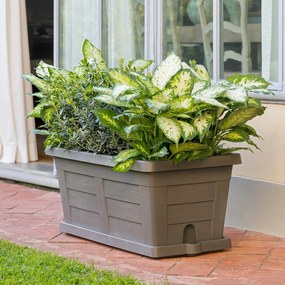Jardinieră de grădină cu volum mare Bama Legno cappuccino, 80 x 40 x 35 cm, 80 cm