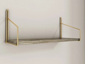 Raft de perete Wall Shelf -3 - Straight, Aur, 16x16x45 cm