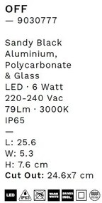 Spot LED incastrabil exterior, ambiental, IP65, OFF L 25,6cm