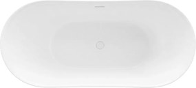 Cada freestanding cu ventil alb Rea Ferrano Slim 150 cm alb