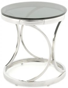 Masuta de cafea rotunda din sticla Weyda 40x40x42 cm negru/argintiu