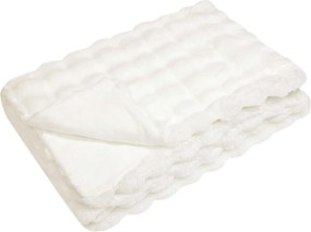 vidaXL Pătură din de iepure artificial antiderapantă Olite 4 pcs Alb