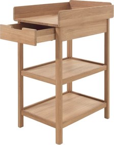 Masă de înfășat în culoare naturală din lemn de stejar cu masă de schimbat Forrest – Vipack