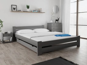 Pat OLA 160x200 cm, gri Saltele: Cu saltele Deluxe 10 cm, Lamele de pat: Cu lamele curbate