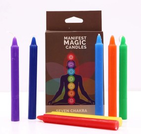 Set 7 lumanari magice pentru ritualuri, 12x1.2 cm