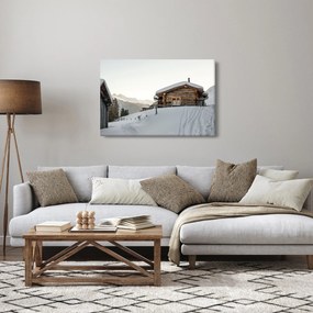 Tablou - cabana montană în zăpadă (90x60 cm)