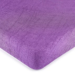 Cearșaf de pat 4Home, din bumbac frotir, violet, 140 x 200 cm