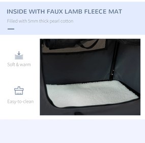 Transportor pliabil pentru animale de companie PawHut, 60cm, gri | AOSOM RO