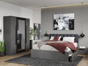 Set mobila dormitor 4 piese Gri Antracit Stone C04