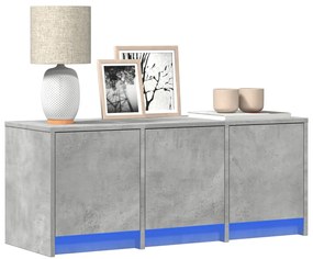 vidaXL Dulap TV cu LED, gri beton, 97x34x40 cm, lemn prelucrat