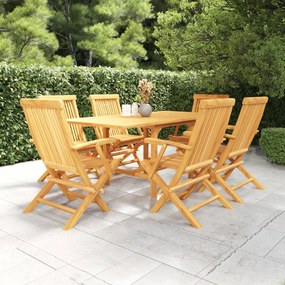 vidaXL Set mobilier grădină, 7 piese, lemn masiv de tec