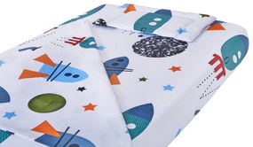 Lenjerie patut bebe,  , cearceaf pat 60x120x10 cu elastic, cearceaf pilota 80x110, perna joasa 20x35, Rachete