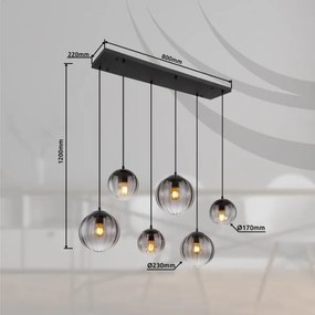 Lustră pe cablu Globo 15216-6 DALLERTA 6xE27/60W/230V