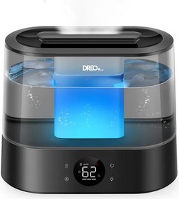 Umidificator cu ultrasunete DREO 420S, până la 25 m², 300 ml/h, 4 L, control automat, mod nocturn, temporizator, LED, negru
