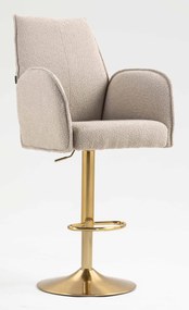 HR280W Scaun Latte Boucle cu Bază Aurie