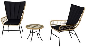 Outsunny Set de bistrou mobilier de balcon, stil Boho, rezistent la intemperii, 76 x 66 x 96 cm, Negru | Aosom Romania
