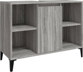 vidaXL Dulap de chiuvetă, gri sonoma, 80x33x60 cm, lemn prelucrat