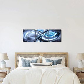 Tabloul cu abstracție albastră (cu ceas) (90x30 cm)