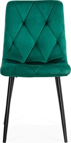 Scaun living din catifea cu cadru metalic BUC 210 verde