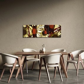 Tablou cu flori (cu ceas) (90x30 cm)