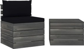 vidaXL Set mobilier grădină din paleți, 2 piese, cu perne, lemn de pin