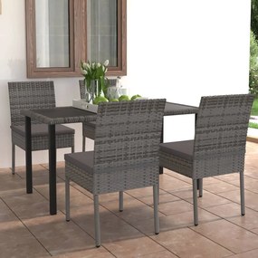 3065701 vidaXL Set mobilier de grădină, 5 piese, gri, poliratan