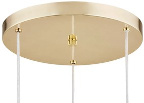 Lustra cu 3 Pendule sticla design decorativ OAKLAND alb/auriu