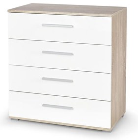 Comodă Lima III, alb / stejar sonoma