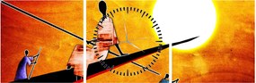 Tablou picturii epochale străveche (cu ceas) (90x30 cm)