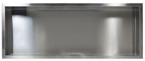 Raft incastrat dreptunghiular Balneo Wall-Box 90x30x7 cm inox periat