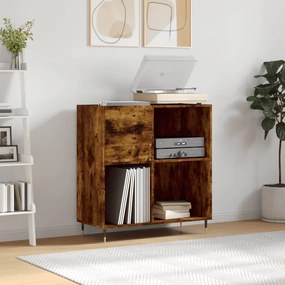 vidaXL Dulap pentru discuri stejar fumuriu 84,5x38x89 cm lemn compozit