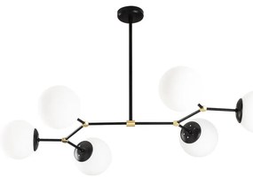 Lustră de 6 becuri Opviq lights Damar Horizontal, negru