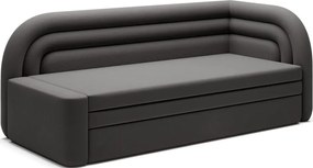 Canapea taupe extensibilă/cu spațiu de depozitare cu tapițerie din catifea cu colț pe partea dreaptă 223 cm Fabillo – ELTAP