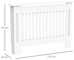HOMCOM masca de calorifer, din lemn MDF, 112x19x81cm, alb | AOSOM RO