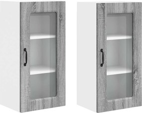 vidaXL Dulap de bucătărie Kalmar 2 pcs Gri Sonoma 40 x 31 x 80 cm