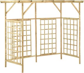 vidaXL Pergolă de grădină pentru trei pubele, lemn de pin tratat