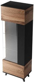 Corp depozitare Random W1 stejar wotan/negru - L60 x A40 x h182 cm