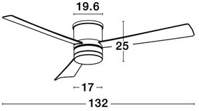 Ventilator de tavan cu telecomanda si iluminat SILKY alb