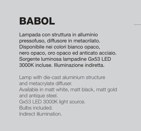 Aplica de perete cu lumina indirecta BABOL alb, negru, auriu sau antic