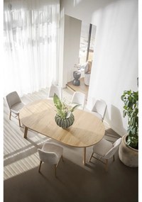 Masă de dining natural rotundă extensibilă cu aspect de lemn de stejar ø 130 cm Glenside – Rowico