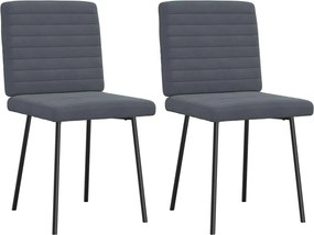vidaXL Scaune de bucătărie, 2 buc., gri închis, catifea