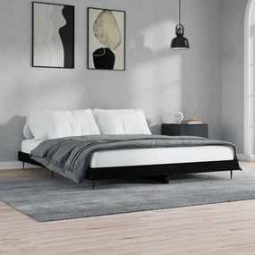 832246 vidaXL Cadru de pat, negru, 140x200 cm, lemn prelucrat